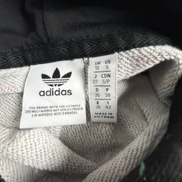 Adidas Womens Floral Hoodie Crop Sweatshirt Size Small Black Multicolor Pullover - Picture 3 of 8